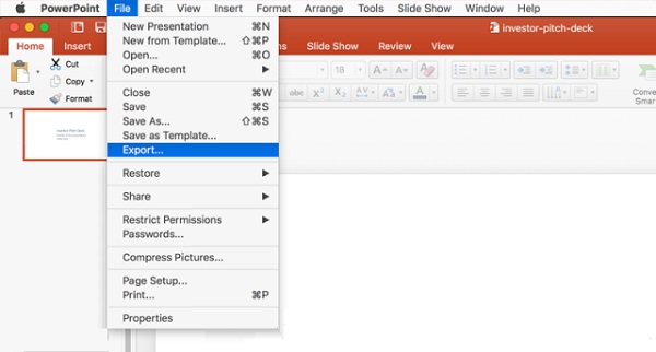 save a powerpoint for mac as a video